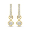 Thumbnail Image 2 of STUDIO BY KAY Lab-Grown Diamond Clover Dangle Hoop Earrings 1/5 ct tw 24K Yellow Gold Vermeil Sterling Silver