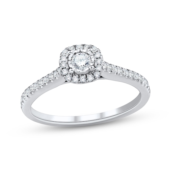Adore Round-Cut Diamond Halo Engagement Ring 1/4 ct tw 10K White Gold