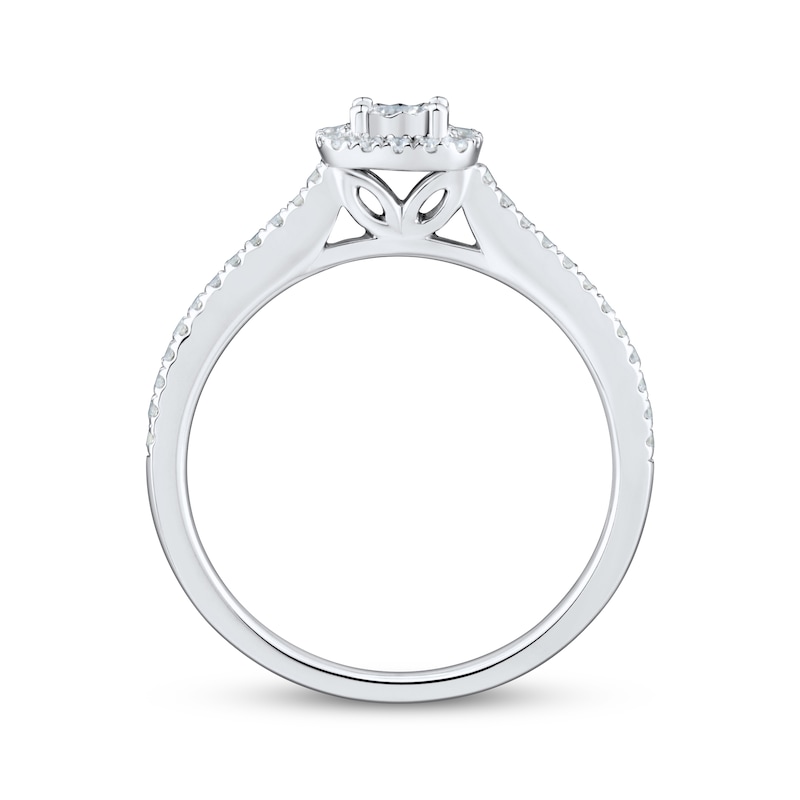 Main Image 2 of Adore Round-Cut Diamond Halo Engagement Ring 1/4 ct tw 10K White Gold