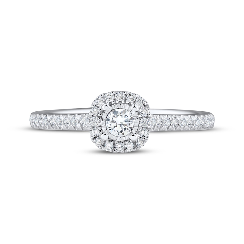 Main Image 3 of Adore Round-Cut Diamond Halo Engagement Ring 1/4 ct tw 10K White Gold