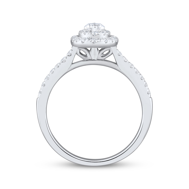 Main Image 2 of Adore Round-Cut Diamond Double Oval Halo Engagement Ring 1/2 ct tw 10K White Gold