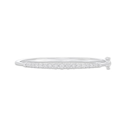 Diamond Graduated Bangle Bracelet 1/5 ct tw Sterling Silver