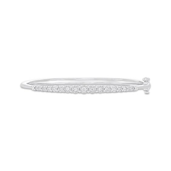 Diamond Graduated Bangle Bracelet 1/5 ct tw Sterling Silver