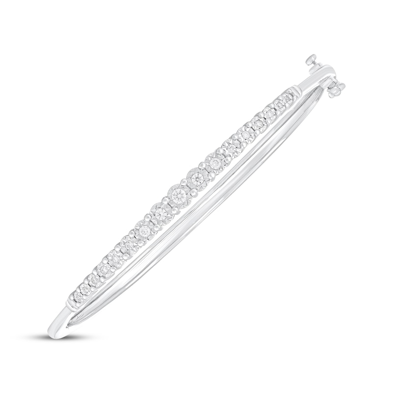 Main Image 2 of Diamond Graduated Bangle Bracelet 1/5 ct tw Sterling Silver