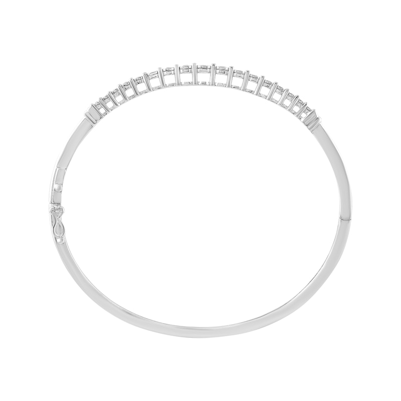 Main Image 3 of Diamond Graduated Bangle Bracelet 1/5 ct tw Sterling Silver
