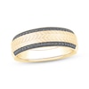 Thumbnail Image 1 of Adore Men's Black Diamond Two-Row Anniversary Ring 1/4 ct tw 14K Yellow Gold