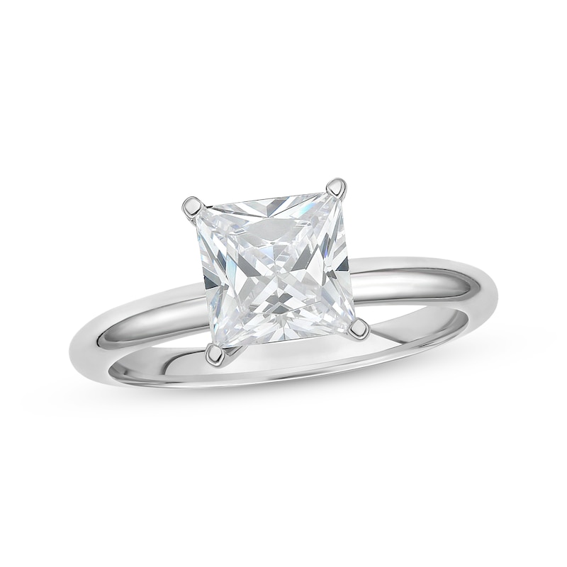 Main Image 1 of Lab-Grown Diamonds Princess-Cut Solitaire Engagement Ring 1-1/2 ct tw 14K White Gold (F/SI2)