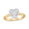Thumbnail Image 1 of Diamond Heart Halo Promise Ring 1/5 ct tw 10K Yellow Gold