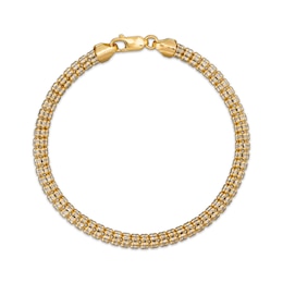2.85mm Diamond-Cut Ice Bead Chain Bracelet Solid 10K Yellow Gold 7.5"