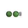 Thumbnail Image 1 of Round Nephrite Jade Stud Earrings Sterling Silver