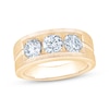 Thumbnail Image 1 of Adore Lab-Grown Diamonds Men's Three-Stone Brushed Wedding Band 2-1/10 ct tw 14K Yellow Gold