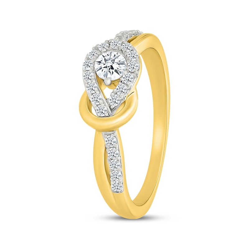 Main Image 2 of Diamond Double Knot Fashion Ring 1/3 ct tw 24K Yellow Gold Vermeil Sterling Silver