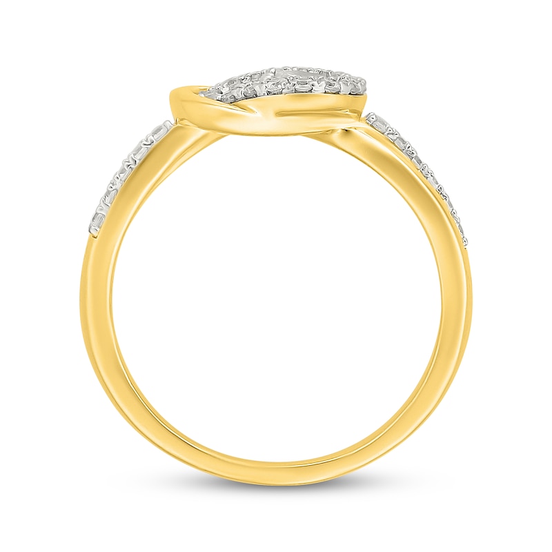 Main Image 3 of Diamond Double Knot Fashion Ring 1/3 ct tw 24K Yellow Gold Vermeil Sterling Silver