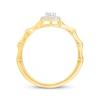 Thumbnail Image 3 of Diamond Cushion Halo Bamboo Shank Promise Ring 1/10 ct tw 24K Yellow Gold Vermeil Sterling Silver