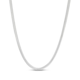 2.6mm Diamond-Cut Snake Chain Necklace Hollow Sterling Silver 18"