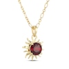 Thumbnail Image 2 of Garnet Sun Necklace 24K Yellow Gold Vermeil Sterling Silver 18"