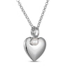 Thumbnail Image 2 of Cultured Pearl & Puff Heart Charm Toggle Necklace Sterling Silver 18"