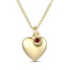 Thumbnail Image 3 of Lab-Created Ruby & Puff Heart Charm Toggle Necklace 24K Yellow Gold Vermeil Sterling Silver 18"