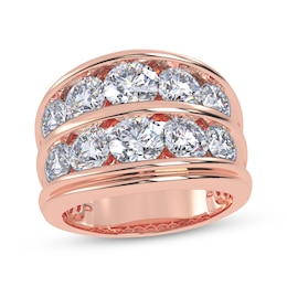 Adore Men's Lab-Grown Diamonds Two-Row Wedding Band 5 ct tw 14K Rose Gold