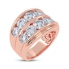 Thumbnail Image 2 of Adore Men's Lab-Grown Diamonds Two-Row Wedding Band 5 ct tw 14K Rose Gold