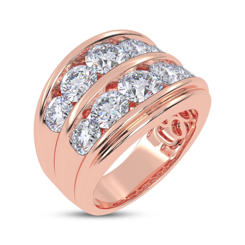 Main Image 2 of Adore Men's Lab-Grown Diamonds Two-Row Wedding Band 5 ct tw 14K Rose Gold