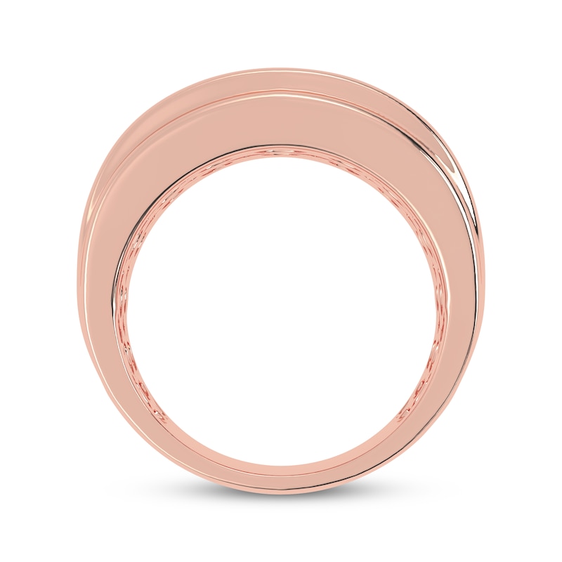 Main Image 3 of Adore Men's Lab-Grown Diamonds Two-Row Wedding Band 5 ct tw 14K Rose Gold