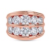 Thumbnail Image 4 of Adore Men's Lab-Grown Diamonds Two-Row Wedding Band 5 ct tw 14K Rose Gold
