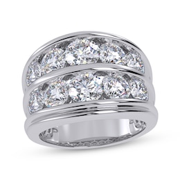 Adore Men's Lab-Grown Diamonds Two-Row Wedding Band 5 ct tw 14K White Gold