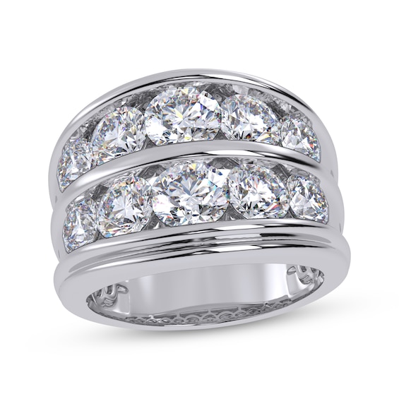 Adore Men's Lab-Grown Diamonds Two-Row Wedding Band 5 ct tw 14K White Gold
