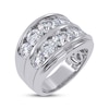 Thumbnail Image 2 of Adore Men's Lab-Grown Diamonds Two-Row Wedding Band 5 ct tw 14K White Gold