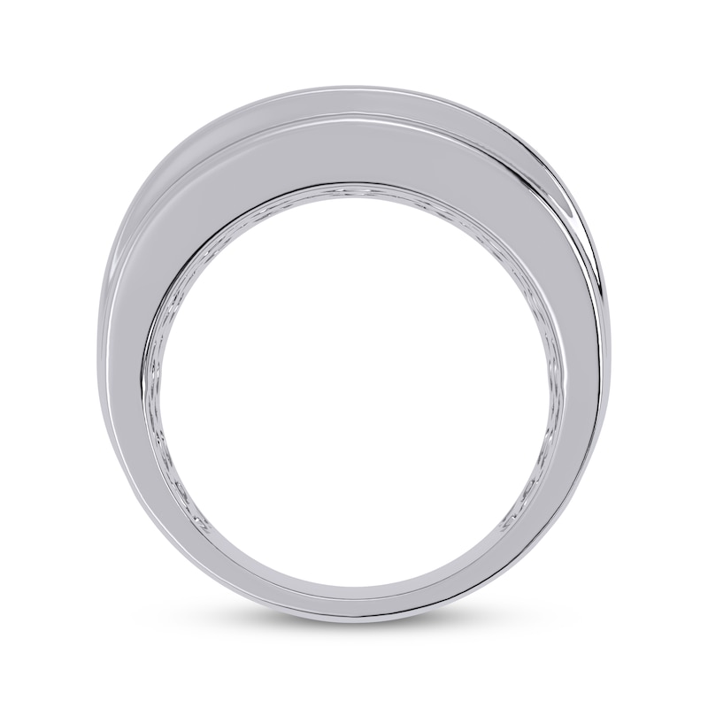 Main Image 3 of Adore Men's Lab-Grown Diamonds Two-Row Wedding Band 5 ct tw 14K White Gold