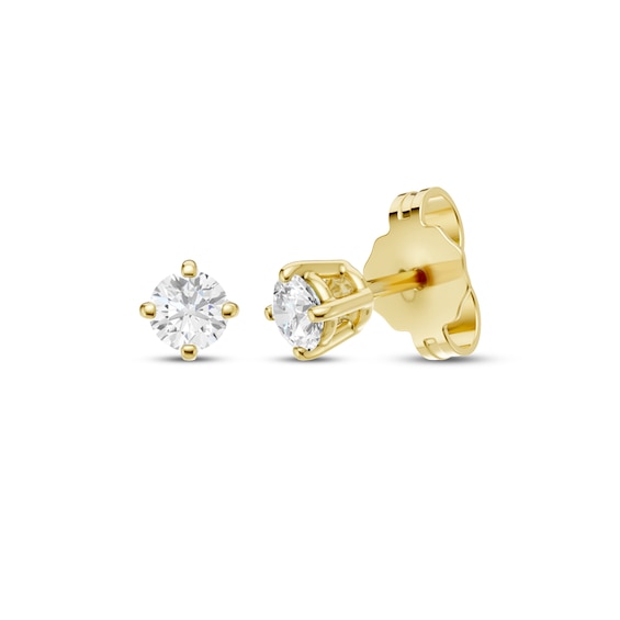 Round-Cut Diamond Solitaire Stud Earrings 1/10 ct tw 14K Yellow Gold (J/I2)