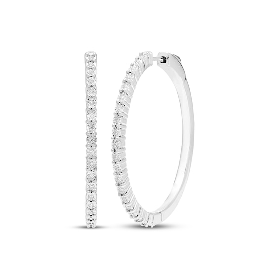 Diamond Hoop Earrings 1/5 ct tw Sterling Silver