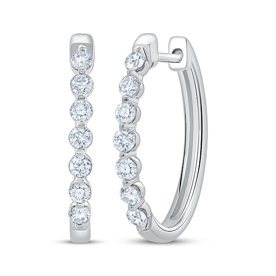 KAY Lab-Grown Diamonds Hoop Earrings 1/2 ct tw 10K White Gold