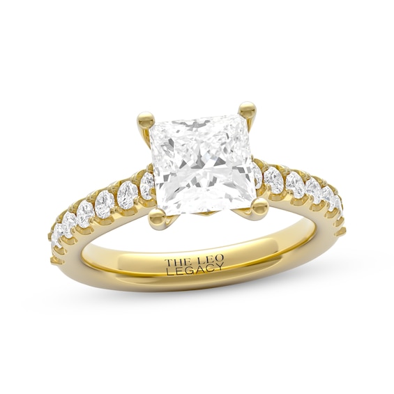 THE LEO Legacy Lab-Grown Diamond Certified Princess-Cut Engagement Ring 2-3/8 ct tw 14K Yellow Gold