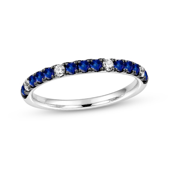 Blue & White Lab-Created Sapphire Stackable Ring Sterling Silver