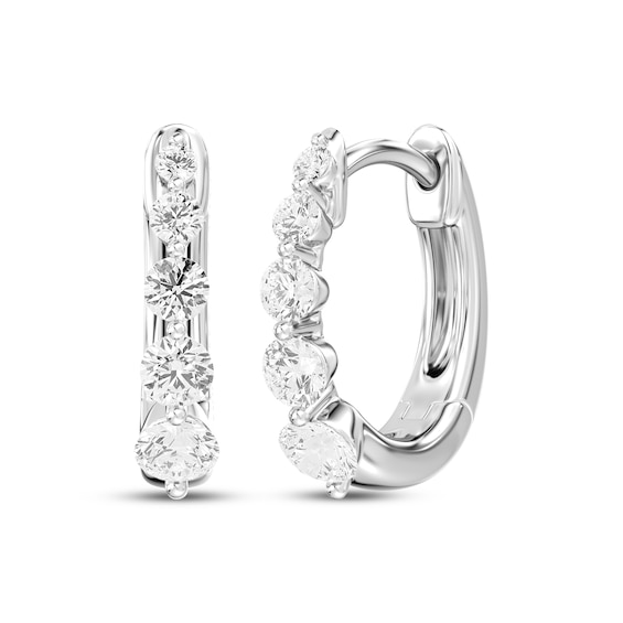 KAY Lab-Grown Diamonds Graduated Hoop Earrings 1/2 ct tw Sterling Silver