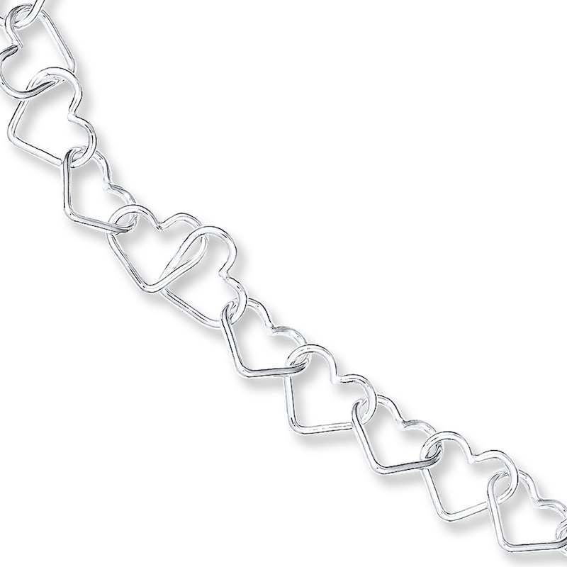 Heart Link Bracelet Sterling Silver