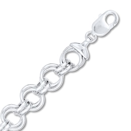 Hollow Rolo Link Bracelet Sterling Silver 7.5&quot;