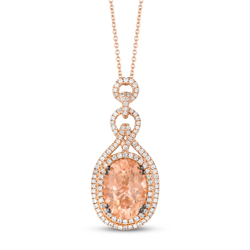 Main Image 1 of Le Vian Couture Morganite Necklace 7/8 ct tw Diamonds 18K Strawberry Gold 18"