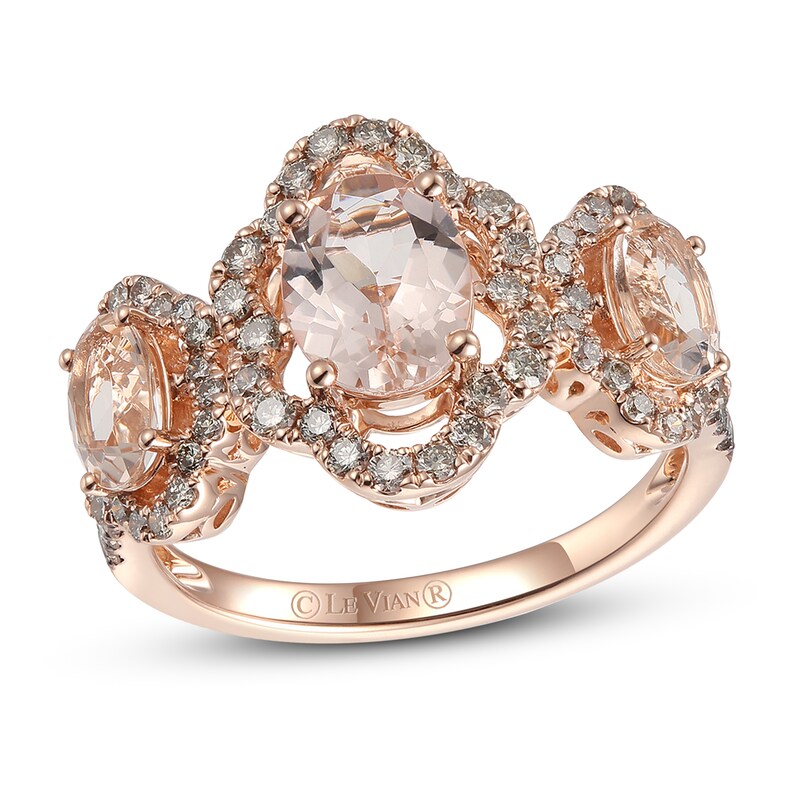 Le Vian Creme Brulee Morganite Ring 5/8 ct tw Diamonds 14K Strawberry Gold