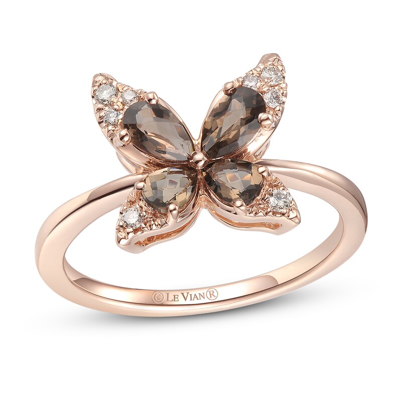 Le Vian Creme Brulee Quartz Ring 1/15 ct tw Diamonds 14K Strawberry Gold
