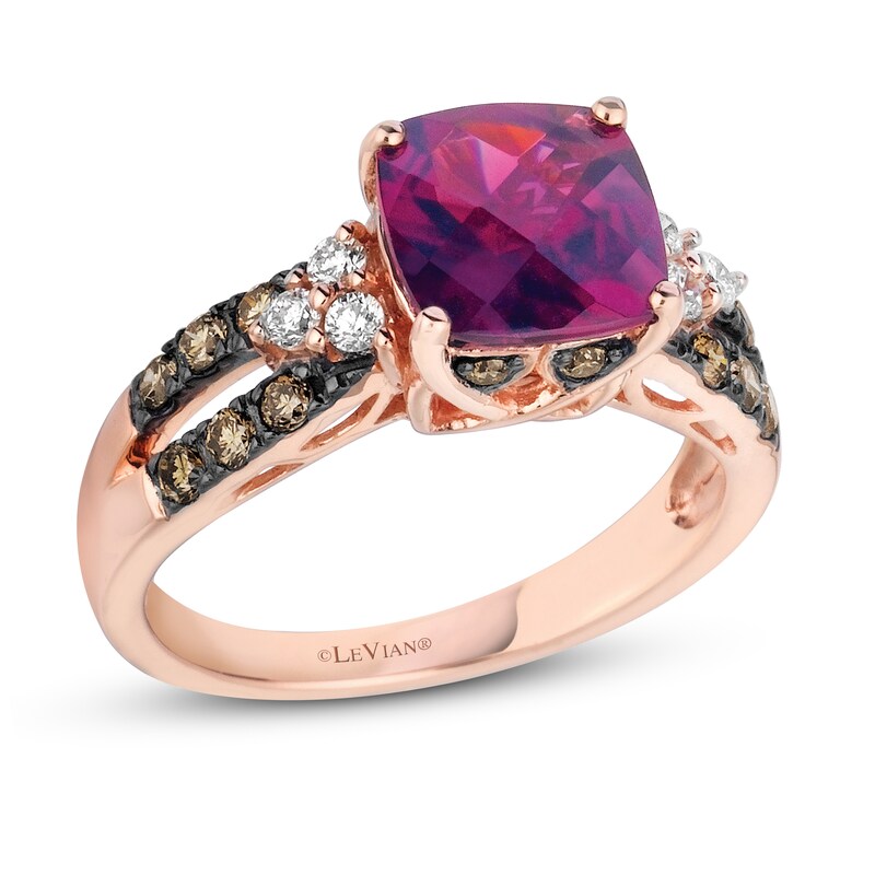 Le Vian Chocolatier Rhodolite Ring 1/2 ct tw Diamonds 14K Strawberry Gold