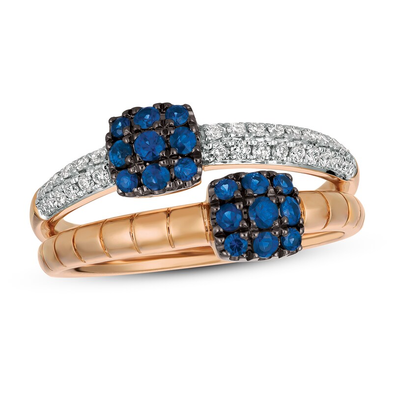 Le Vian Sapphire Ring 1/6 ct tw Diamonds 14K Strawberry Gold