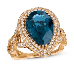 Le Vian Topaz Ring 1-1/3 ct tw Diamonds 18K Strawberry Gold - Size 7