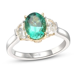 Le Vian Couture Emerald Ring 1/2 ct tw Diamonds Platinum/18K Honey Gold - Size 7
