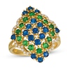 Le Vian Sapphire/Garnet Ring 1/6 ct tw Diamonds 18K Honey Gold