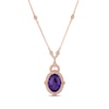 Thumbnail Image 0 of Le Vian Creme Brulee Amethyst Necklace 1 ct tw Diamonds 18K Strawberry Gold 17"