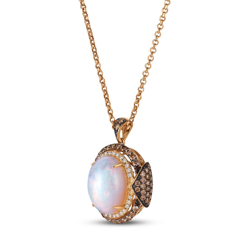 Main Image 1 of Le Vian Chocolatier Opal Necklace 7/8 ct tw Diamonds 18K Strawberry Gold 18"