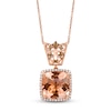 Thumbnail Image 1 of Le Vian Chocolatier Morganite Necklace 1/4 ct tw Diamonds 14K Strawberry Gold 18"